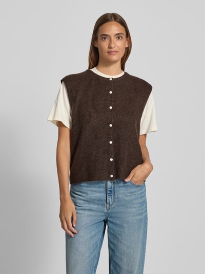 Neo Noir Strickweste mit Kappärmeln Modell 'Everest' Dunkelbraun 4