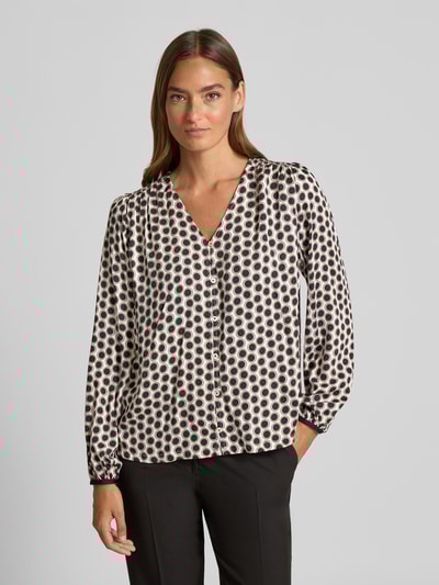 Emily Van den Bergh Bluzka o krój regular fit z wiskozy ze wzorem na całej powierzchni Czarny 4