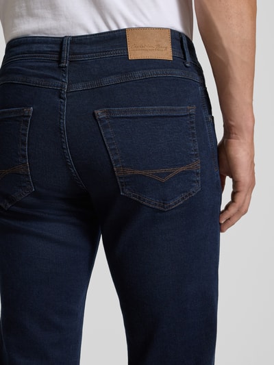 Christian Berg Men Jeansy o kroju straight fit z detalem z logo Jeansowy niebieski 3