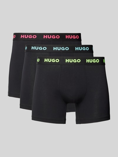 HUGO Boxershorts mit elastischem Logo-Bund im 3er-Pack Black 1
