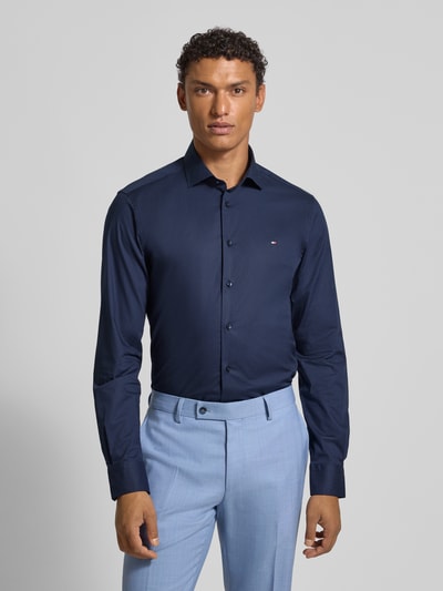 Tommy Hilfiger Tailored Slim fit zakelijk overhemd van katoenmix Bleu - 4