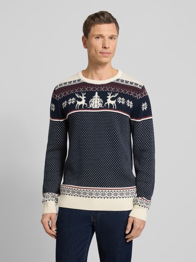 Lindbergh Gebreide pullover met ribboorden Offwhite - 4