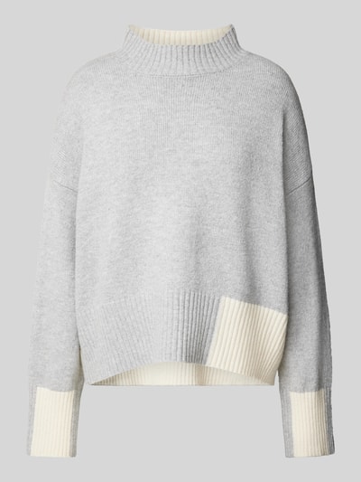 Someday Oversized Strickpullover mit Stehkragen Modell 'Tomie' Hellgrau 1