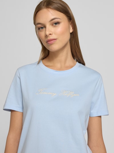 Tommy Hilfiger Regular Fit T-Shirt aus reiner Baumwolle Hellblau 3