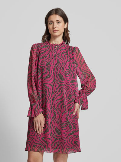 JOOP! Knielange jurk met all-over motief Fuchsia - 4