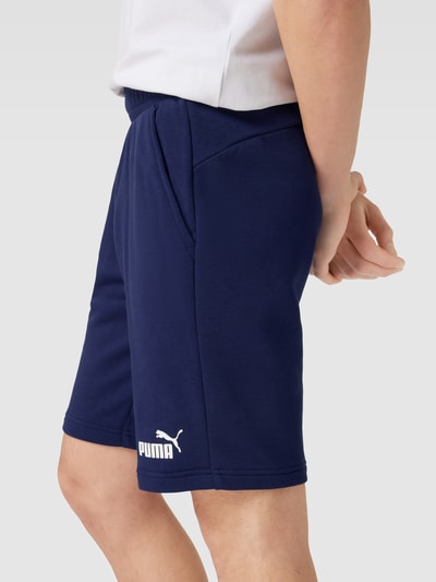 PUMA PERFORMANCE Sweatshorts met labelprint, model 'ESS' Donkerblauw - 3