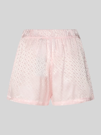 Produktfoto, Regular Fit Pyjama Shorts aus reiner Viskose Modell 'B MONOGRAM SHORTS' von BOSS in zartem Rosa, Optik: Unifarben, Satin Textur, Muster: B-Monogram, elastischer Bund, Label-Detail, Materialverarbeitung: Satin