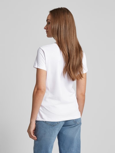 BOSS Orange T-shirt met labelstitching, model 'Esogo' Wit - 5
