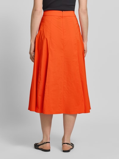Essentiel Antwerp Ausgestellter Midi-Rock mit verdecktem Reißverschluss Modell 'JAELYN' Orange 5