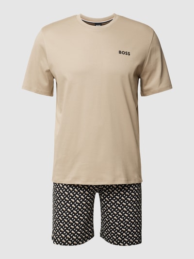 BOSS Pyjama mit Logo-Print Beige 1
