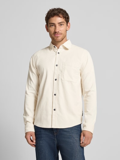 Tom Tailor Denim Relaxed Fit Cordhemd aus reiner Baumwolle Offwhite 4