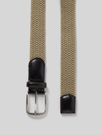 Productfoto, Gürtel met Dornschließe van MCNEAL, elastisch materiaal, klassiek, gevlochten patroon, breedte 3,5 cm, bruin en beige.