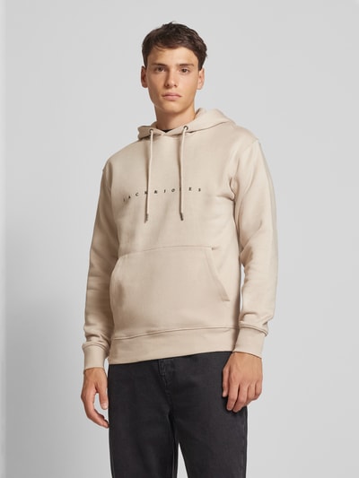 Jack & Jones Bluza z kapturem z nadrukiem z logo Złamany biały 4