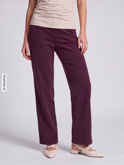 MAC Weite Hose mit Viskose-Anteil Modell 'CHIARA' Aubergine 4