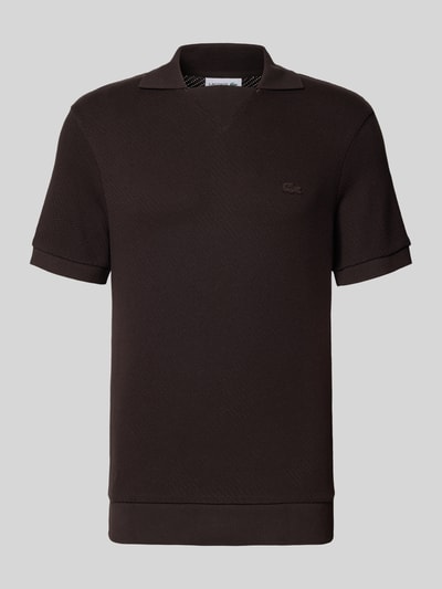 Produktfoto, Regular Fit Poloshirt aus reiner Baumwolle von Lacoste in Optik: Unifarben, Struktur-Muster, Kragenform: Johnny-Kragen mit Ripp-Einsatz, Ärmelform: Kurzarm, Ärmelabschluss: Gerippt, Rumpfabschluss: Gerippt, Material: Reine Baumwolle