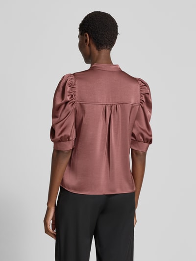 Neo Noir Regular fit blouseshirt met pofmouwen, model 'Roella' Oudroze - 5