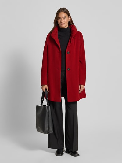 Gil Bret Regular fit lange jas van lanawolmix met kasjmier Rood - 1