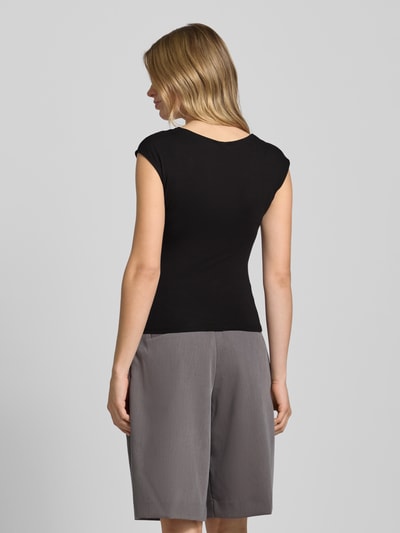 Gina Tricot T-shirt met vierkante hals en kapmouwen Zwart - 5