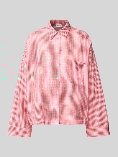 Jake*s Casual Pyjamabovendeel met borstzak Kersenrood - 1