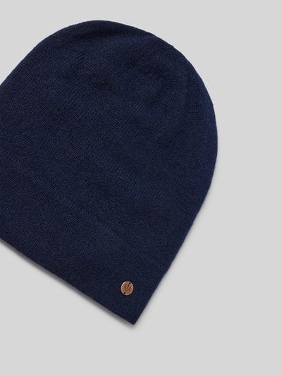 Fraas Kaschmirmütze mit Label-Applikation Dunkelblau 2