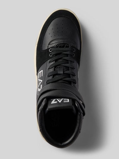 EA7 Emporio Armani High top sneakers met labelprints, model 'BASELINE BASKET' Zwart - 3