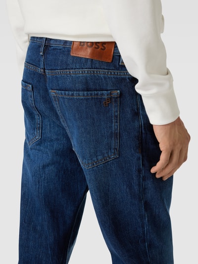 BOSS Orange Slim Fit Jeans mit Kontrastnähten Modell 'Re.Maine' Dunkelblau 3