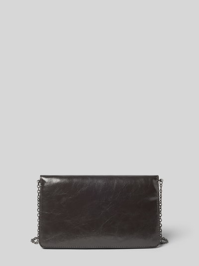 Produktfoto, czarna Clutch aus echtem Leder Modell 'Audrey' von LIEBESKIND BERLIN, podzielona komora główna, łańcuszkowy pasek, magnetyczne zapięcie, skórzana faktura, Szerokość w rozmiarze 1: 22 cm, długość: 13 cm, głębokość: 1 cm, długość paska: 119 cm
