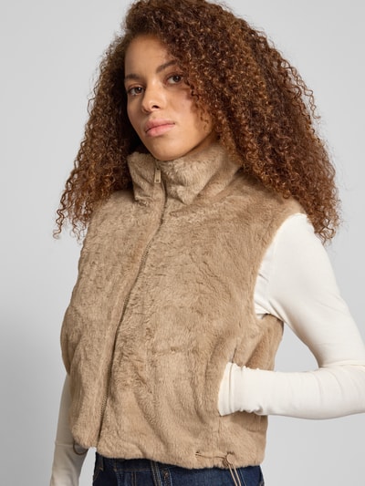 Only Boxy fit gilet in imitatiebont model 'DANA LIFE' Ecru - 3