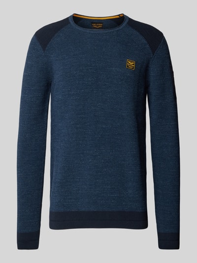 PME Legend Gebreide pullover met labeldetail Koningsblauw - 2