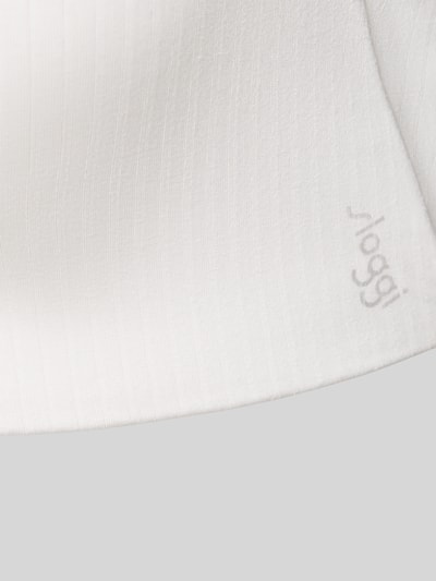 Produktfoto, Slim Fit bh met modal-aandeel van Sloggi, elastische materiaalmix, logodetail, verstelbare bandjes, gladde witte oppervlakte, fijne textuur