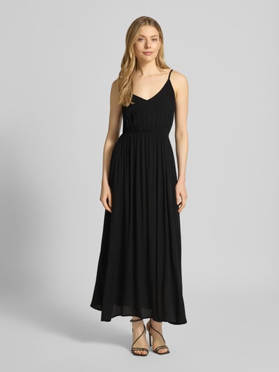 ICHI Midikleid aus Viskose mit tiefem Rückenausschnitt Black 4