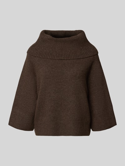 COMMA Rollkragenpullover mit Raglanärmeln Dunkelbraun 1