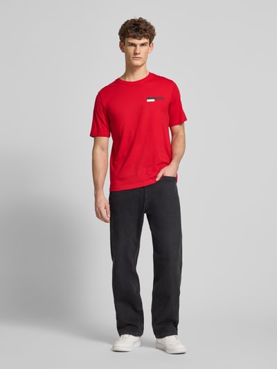 JACK & JONES T-shirt z nadrukiem z logo model ‘CORP’ Wiśniowy 1
