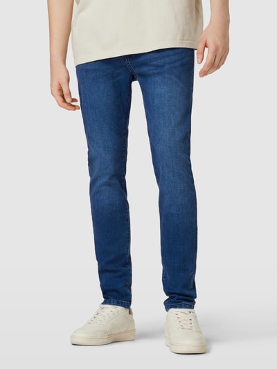 REVIEW Skinny fit jeans met knoop- en ritssluiting Donkerblauw - 4