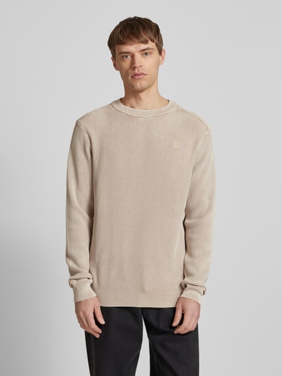 G-Star Raw Strickpullover mit Label-Stitching Beige 4