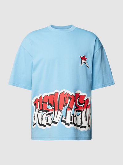 REVIEW Oversized T-Shirt Y2K Logo Hellblau 2