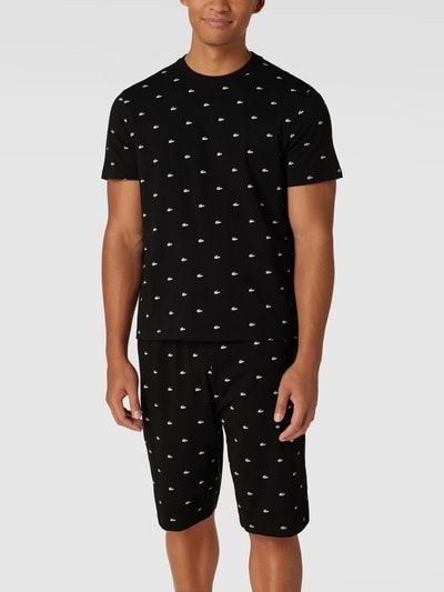 Lacoste Pyjama mit labeltypischem Allover-Print Black 1