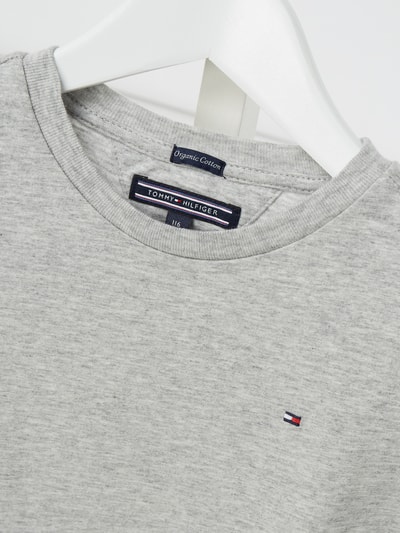 Tommy Hilfiger Kids T-Shirt aus Organic Cotton mit Logo-Details  Mittelgrau Melange 2