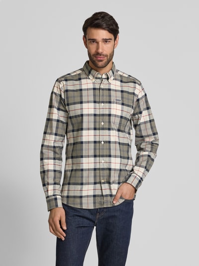 Barbour Freizeithemd mit Knopfleiste Oliv 4