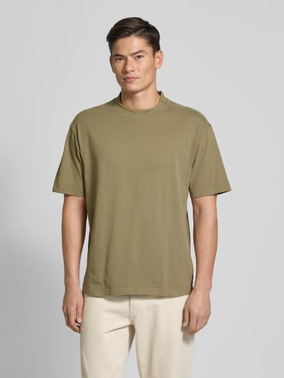 BOSS Orange Comfort fit T-shirt van puur katoen Kaki - 4