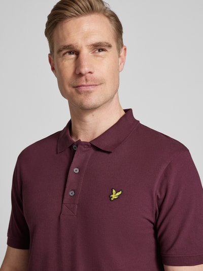 Lyle & Scott Slim fit poloshirt met logopatch Bordeaux - 3