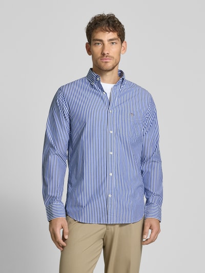 Gant Regular fit vrijetijdsoverhemd met streepmotief, model 'POPLIN' Blauw - 4