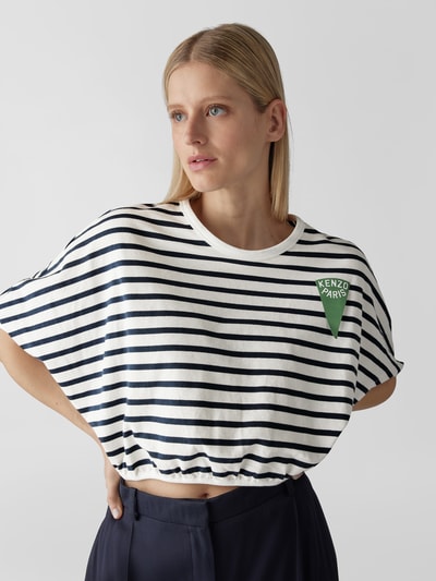 Kenzo Cropped T-Shirt mit Streifenmuster Offwhite 3