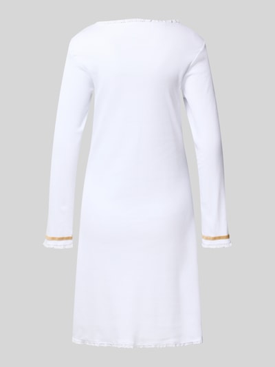 LOUIS & LOUISA Regular fit nachthemd met sierstrik, model 'Engelchen' Wit - 3