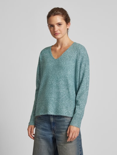 Only Pullover mit V-Ausschnitt Modell 'RICA' Bottle Melange 4