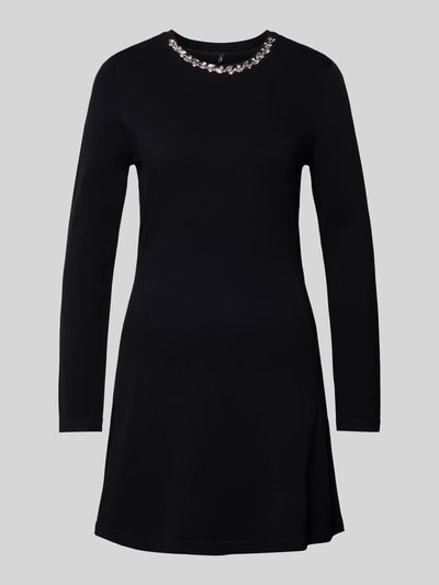 Only Tailliertes Strickkleid aus Viskose-Mix Modell 'MILLA' Metallic Black 2
