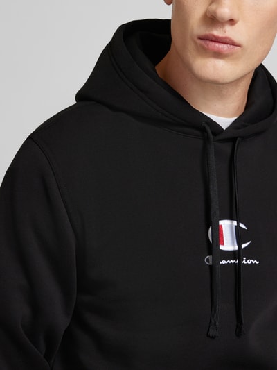 CHAMPION Hoodie mit Label-Stitching Black 3