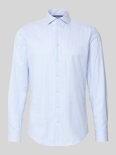 Jake*s Slim fit zakelijk overhemd van katoen met haaikraag Bleu - 2