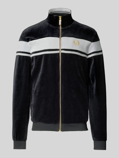 SERGIO TACCHINI Sweatjacke mit Stehkragen und Label-Stitching Modell 'DAMARINDO' Black 2