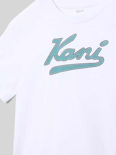 KARL KANI T-shirt z nadrukiem z logo i okrągłym dekoltem Biały 2